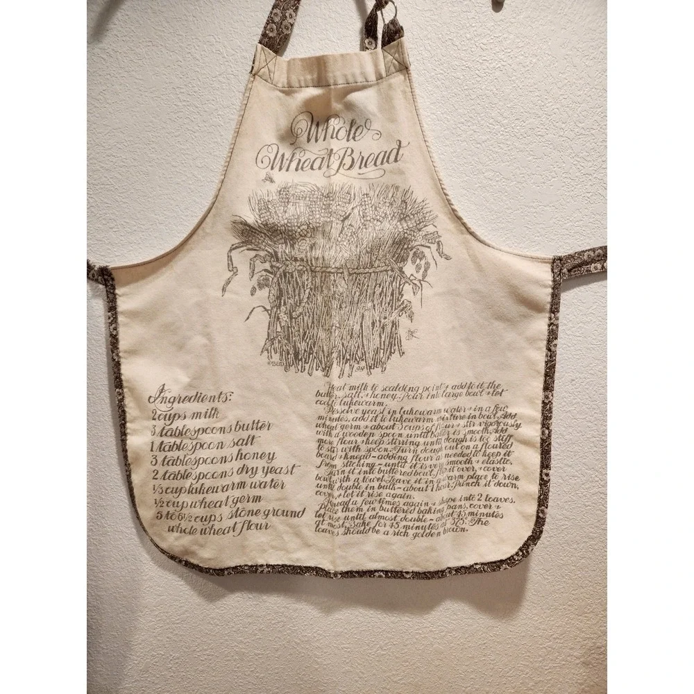 Vintage Kitchen‎ Works Whole Wheat Bread Recipe Apron 100% Cotton USA Made 70g